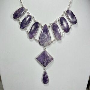 Lepidolite Minimal Setting 925 Gemstone Necklace